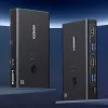 UGREEN HDMI 2.0 KVM Switch 2-In-1 Out, 2 kompiuteriai 1 monitorius, 4K@60Hz, 3 prievadų USB 2.0 Hub, mygtukas ir karštieji klavišai, aliuminio lydinys, HDCP 2.2, HDR10