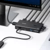 UGREEN HDMI 2.0 KVM Switch 2-In-1 Out, 2 kompiuteriai 1 monitorius, 4K@60Hz, 3 prievadų USB 2.0 Hub, mygtukas ir karštieji klavišai, aliuminio lydinys, HDCP 2.2, HDR10