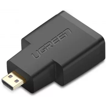 UGREEN Micro HDMI vyriškas į HDMI moterišką adapterį – 4K@60Hz, auksu padengtas, juodas