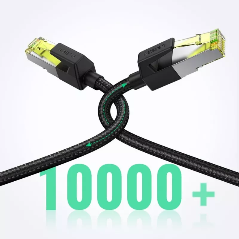 UGREEN NW150 Cat 7 Ethernet kabelis 1 m - juodas