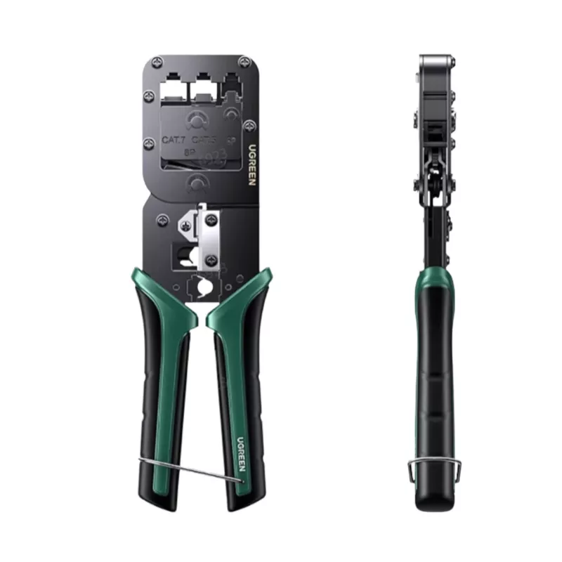 UGREEN RJ45 tinklo presavimo įrankis su prakišamais kontaktais, pjaustytuvas ir nuėmiklis RJ45, RJ12, RJ11, Cat5, Cat5e, Cat6, Cat6a, Cat7, Cat8