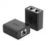 UGREEN RJ45 Splitter Adapter 2 vnt. (juoda) - Ethernet tinklo skirstytuvas, 1x RJ45 kištukas į 2x RJ45 lizdus, 100Mbps, Cat5/Cat5e/Cat6 suderinamas, pasyvus, Plug & Play