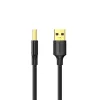 UGREEN US135 USB 2.0 A-B laidas, auksu dengtomis jungtimis, 2 m, juodas