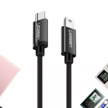 UGREEN US242 USB-C į Mini USB laidas 1m juodas
