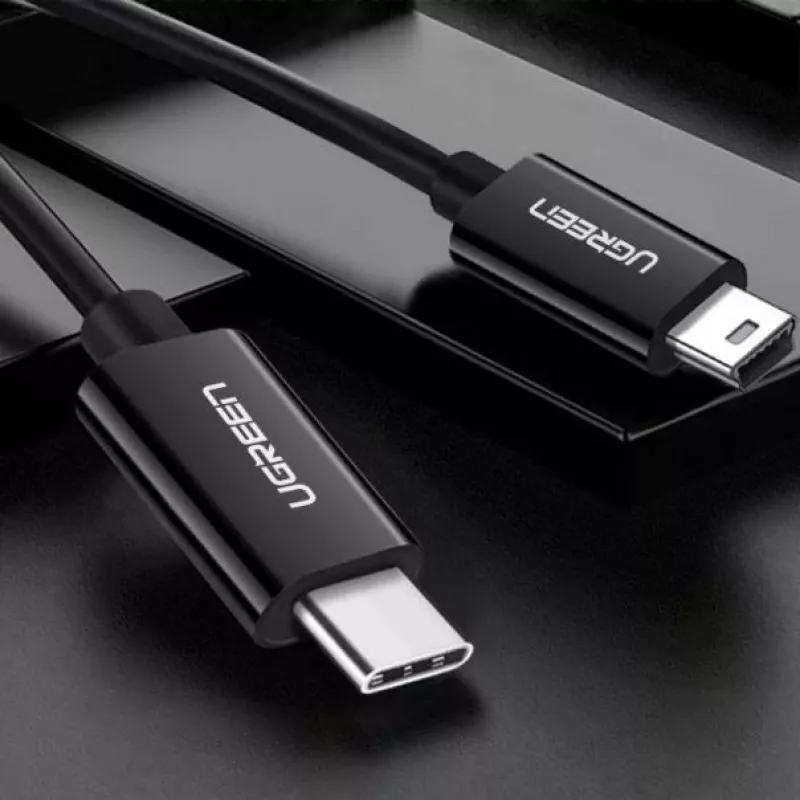 UGREEN US242 USB-C į Mini USB laidas 1m juodas