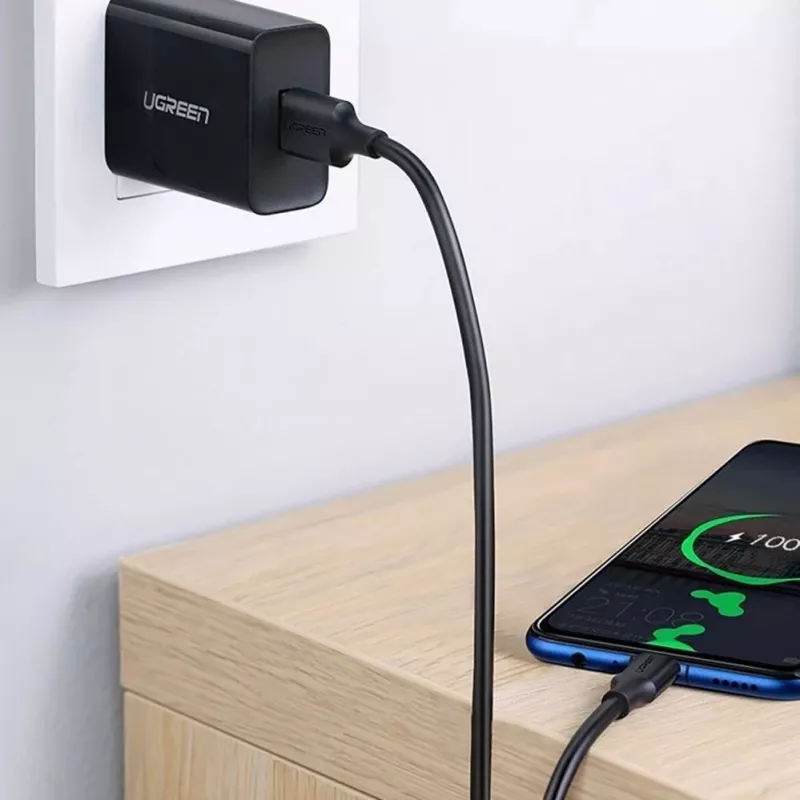 UGREEN US289 Micro USB / USB-A laidas 0,25 m – juodas