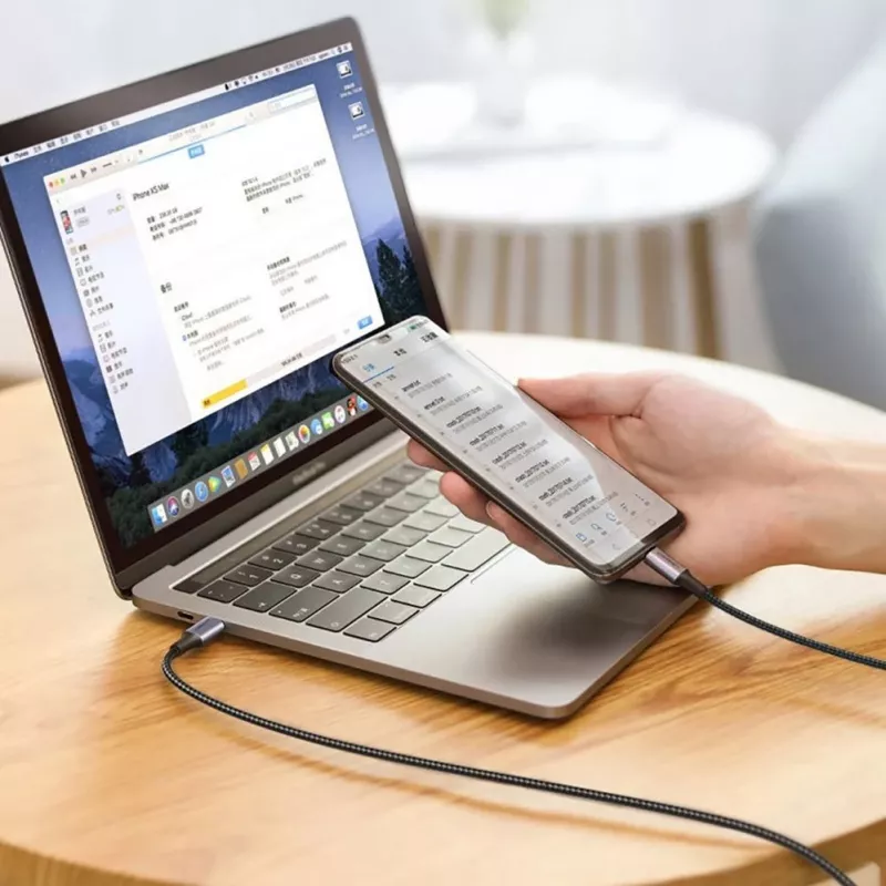 UGREEN US316 USB-C į USB-C laidas 100W 5A 480Mbps 1,5m pilkas