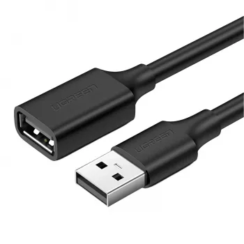 UGREEN USB 2.0 prailginimo laidas – vyriškas į moterišką, 480Mbps duomenų perdavimas, 1,5 m, juodas