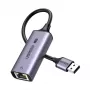 UGREEN USB-A 3.2 Gen 1 į 2.5G Ethernet adapteris, 2,5 Gbps RJ45 LAN, aliuminio, Space Gray, Plug & Play, Realtek RTL8156B, 10 cm kabelis