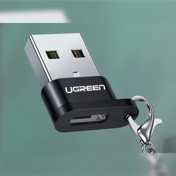 UGREEN USB A vyriškas į USB Type-C moterišką adapterį (juodas)