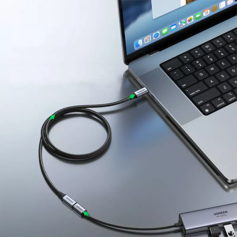 UGREEN USB-C 3.1 ilginimo laidas 1 m – 100W PD, 10Gbps, 4K vaizdas
