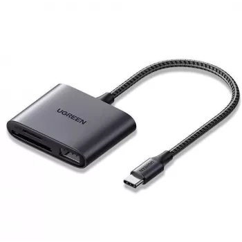 UGREEN USB-C kortelių skaitytuvas – Space Gray, SD ir Micro SD, 5 Gbps
