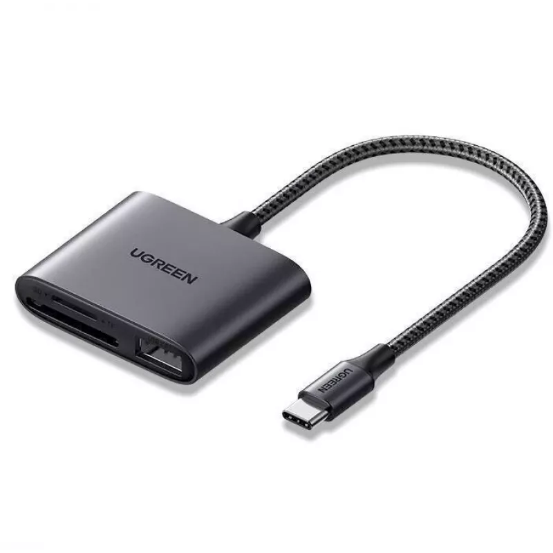 UGREEN USB-C kortelių skaitytuvas – Space Gray, SD ir Micro SD, 5 Gbps