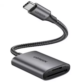 UGREEN USB-C kortelių skaitytuvas – Space Gray, SD ir Micro SD, 5 Gbps