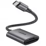 UGREEN USB-C kortelių skaitytuvas – Space Gray, SD ir Micro SD, 5 Gbps