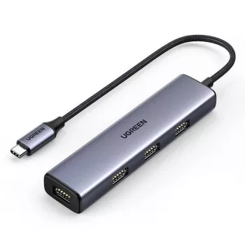 UGREEN USB-C Hub 4 prievadų USB 3.2 Gen 1 sidabrinis