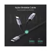 UGREEN USB-C į USB-C 100W pintas nailono įkrovimo laidas 2m juodos spalvos