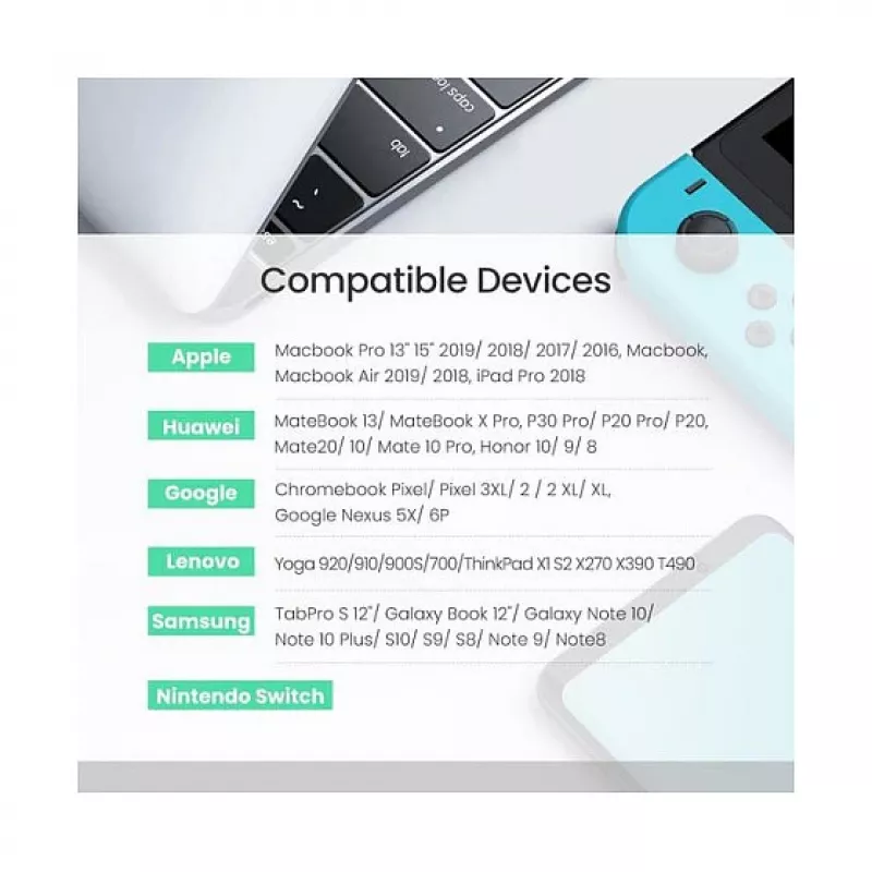 UGREEN USB-C į USB-C 100W pintas nailono įkrovimo laidas 2m juodos spalvos