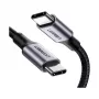UGREEN USB-C į USB-C 100W pintas nailono įkrovimo laidas 2m juodos spalvos