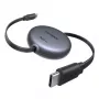 UGREEN USB-C į USB-C PD 100W įtraukiamas greito įkrovimo laidas 1m juodos spalvos