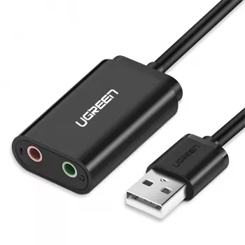 UGREEN USB į 3,5 mm išorinį stereo garso adapterį - juoda