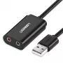 UGREEN USB į 3,5 mm išorinį stereo garso adapterį - juoda