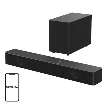 Ultimea Poseidon R3T 5.1.2 kanalų garso juosta su Dolby Atmos, 600 W, belaidžiu žemųjų dažnių garsiakalbiu ir belaidžiais galiniais garsiakalbiais