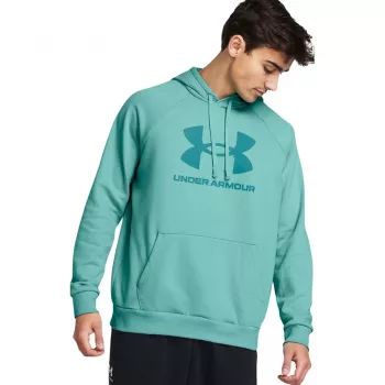 Under Armour Rival Fleece Logo HD vyriškas megztinis su gobtuvu, spalva Sea (482), dydis M