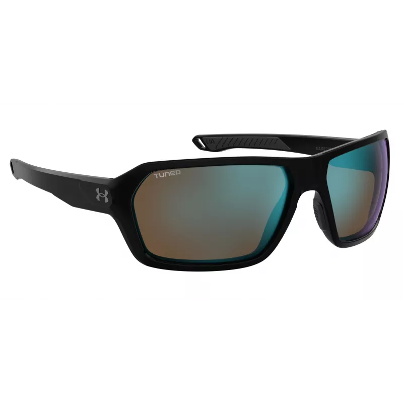 Under Armour UARECON807G4W Vyriški sportiniai akiniai nuo saulės – matinio juodo rėmelio, pilki poliarizuoti lęšiai, 64/17/125 mm