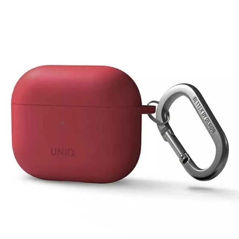 UNIQ Uniq Nexo Dėklas AirPods 3 su Ausų Kabliukais Silikoninis - Raudonas