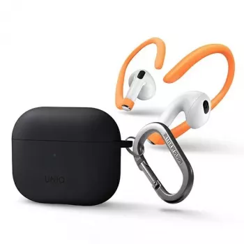 UNIQ Uniq Nexo Dėklas AirPods 3 su Ausų Kabliukais Silikonas - Pilka
