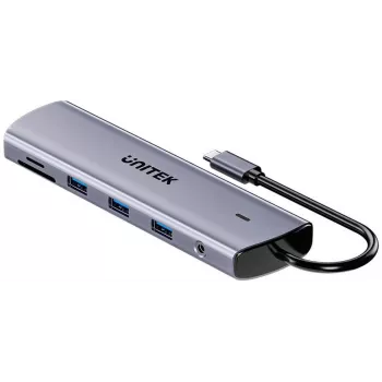 Unitek 4 prievadų USB 3.0 šakotuvas su 30 cm kabeliu, pilkas