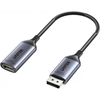 UNITEK DisplayPort 1.4 į HDMI 2.1 adapteris, 8K@60Hz, aktyvus, aliuminis