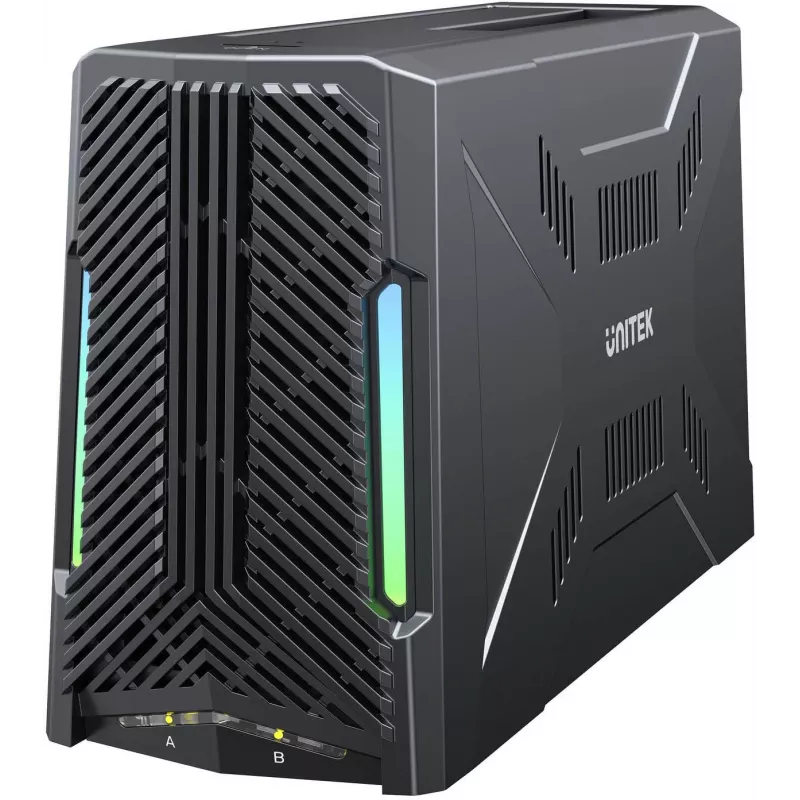 UNITEK Docking Station su 1x M.2 NVMe ir 1x SATA disku, USB-C 10 Gbps, neprisijungus veikiančia klonavimo funkcija, S1234B01-EU