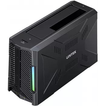 UNITEK Docking Station su 1x M.2 NVMe ir 1x SATA disku, USB-C 10 Gbps, neprisijungus veikiančia klonavimo funkcija, S1234B01-EU