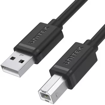 UNITEK USB 2.0 Type-A vyriškas į Type-B vyrišką laidas 2m juodas