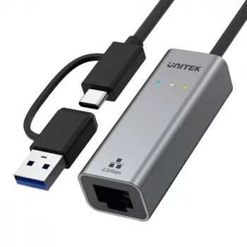 UNITEK USB-A/C 3.1 Gen 1 į RJ45 2.5 Gigabit Ethernet Adapteris U1313C