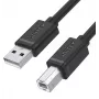 UNITEK Y-C430GBK USB 2.0 A tipo vyriškas į B tipo vyrišką laidas, 1 m, juodas