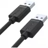 UNITEK Y-C442GBK USB 2.0 Type-A vyriškas į Type-A vyrišką kabelis, 1,5 m, juodas
