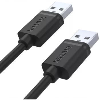 UNITEK Y-C442GBK USB 2.0 Type-A vyriškas į Type-A vyrišką kabelis, 1,5 m, juodas