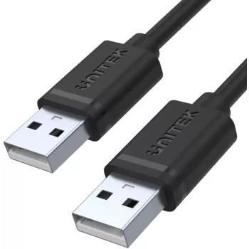 UNITEK Y-C442GBK USB 2.0 Type-A vyriškas į Type-A vyrišką kabelis, 1,5 m, juodas