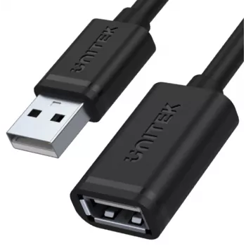 UNITEK Y-C449GBK USB 2.0 ilginimo laidas, Type-A kištukas į lizdą, 1,5 m, juodas