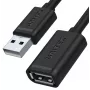 UNITEK Y-C449GBK USB 2.0 ilginimo laidas, Type-A kištukas į lizdą, 1,5 m, juodas