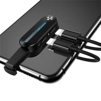 USAMS Lightning Dual Adapter su LED šviesos indikatoriumi SJ357 juodas