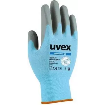 Uvex phynomic C3 apsauginės pirštinės, 8 dydis (M), pilkos/antracito, atsparumo pjovimui lygis C, aqua-polymer putų danga 6008008