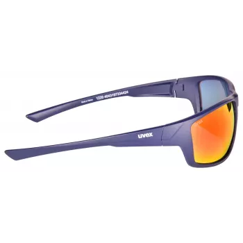 UVEX Sportstyle 230 akiniai su veidrodiniu mėlynu lęšiu, matinis mėlynas rėmelis, apsauga nuo rasojimo, UV400