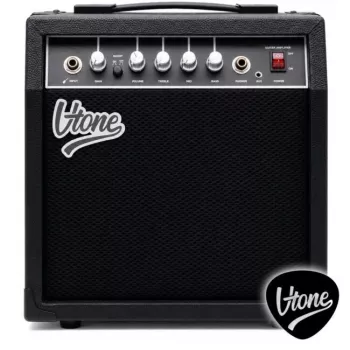 V-TONE AMP40 40W elektrinės gitaros kombogitaros stiprintuvas su 10 colių garsiakalbiu, 2 kanalais, reverb, 3 juostų ekvalaizeriu, ausinių išėjimu, Aux įėjimu