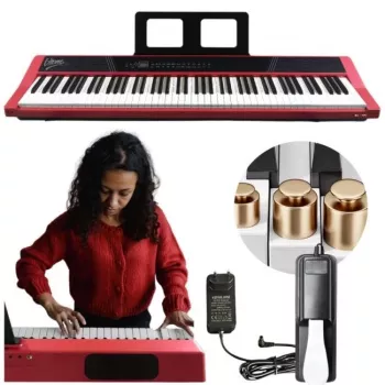 V-TONE BL-190 88 klavišų nešiojamas skaitmeninis pianinas su svertine plaktukine mechanika, juodas