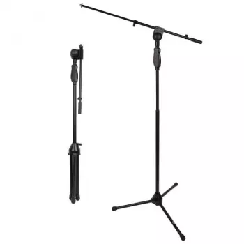 V-TONE DELUXE M1 Solo mikrofoninis stovas su strėle ir trikojo pagrindu, reguliuojamas aukštis 900–1600 mm, juodas