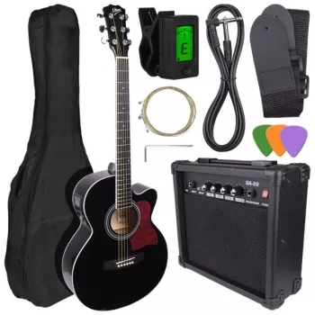 V-TONE EAG SET BK Elektroakustinė gitara su stiprintuvu, juoda